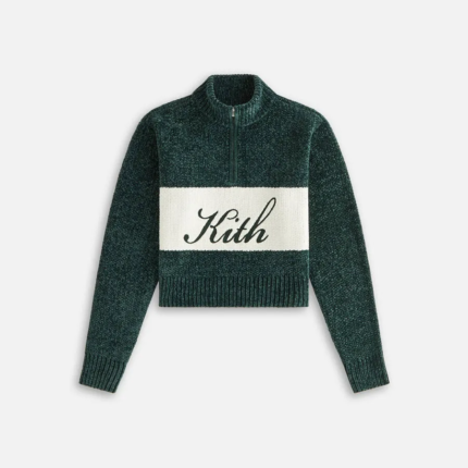 Kith Merch Green Script Quarter Zip Sweatshirt