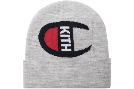 Kith Merch Intarsia Logo Grey Beanie