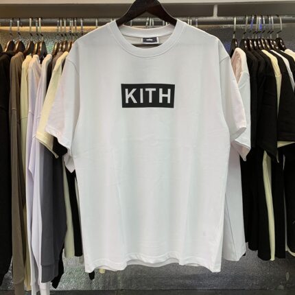 KITH prominent black box logo white t-shirt